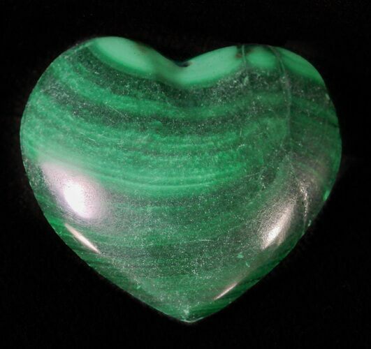 Polished Malachite Heart - Congo #63183